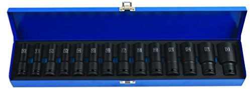 Laser 6712 Deep Impact Socket Set 1/2D 14pc, Silver