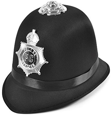 Bristol Novelty BH660 Helm für Bobby/ENGL. Polizist, Satinstoff, Unisex, für Erwachsene, Einheitsgröße Halloween
