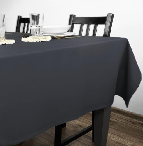 Rollmayer Tischdecke Tischtuch Tischwäsche Gastronomie Kollektion Vivid Uni einfarbig pflegeleicht waschbar zur Auswahl, Produkt für den täglichen Gebrauch(Dunkel Grafit 61, 140x300cm)