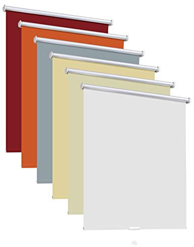 Thermorollo Hitzeschutzrollo Verdunkelungsrollo Schlafzimmerrollo Springrollo Rollo 6 Farben Breite 60-240 cm Länge 175 cm Fenster Vorhang lichtundurchlässig verdunkelnd (240 x 175 cm / Weiß)