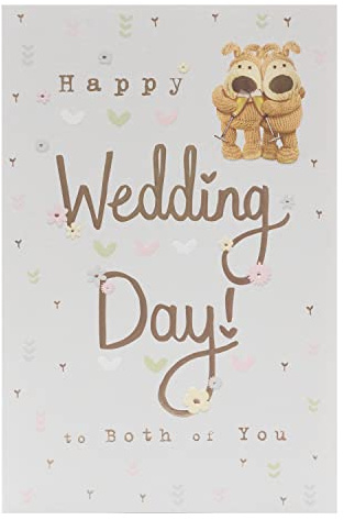 Cards Boofle Hochzeitskarte für Freunde/Familie/glückliches Paar | Braut & Bräutigam | Sie/Ihn | niedliches Design | mit Umschlag | 155 x 235 mm