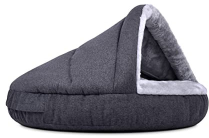 Mypado Shell Hundehöhle mit Kuschelfell und Dachstabilisierung, M