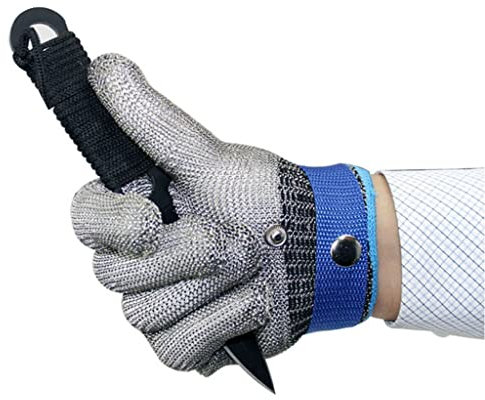 Guantes Anticortes WXYZ Guantes Resistentes al Corte de Alambre de Acero Inoxidable de Metal Pesado, Guantes de Trabajo de Seguridad General for Manos a la Izquierda y Derecha (Size : 1pcs/XL)