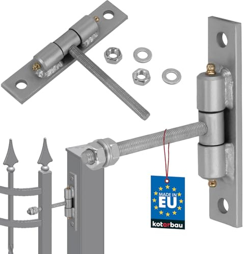 KOTARBAU® Torangel mit Anschraubblech und Schmiernippeln Einstellbar für Türen Tore Robuste Konstruktion ⌀ 10 mm