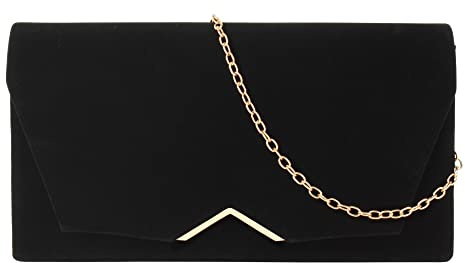 MEGAUK Damen Clutch Samt Abendtasche Elegante Handtasche Envelope Tasche Winter Unterarmtasche mit Kette für Hochzeit Wedding Prom Party