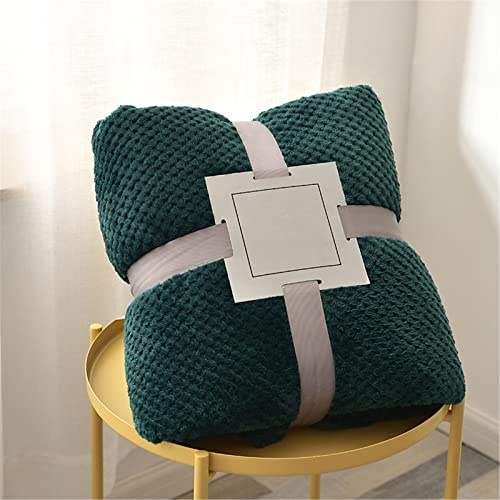 Chickwin Tinta Unita Plaid di Flanella Plaid in Pile Coperte Calda Plaid in Pile di Flanella Microfibra Morbida Coperte Trapunta per Divano Singolo Matrimoniale (150x200cm,Verde Scuro)