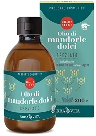 ERBA VITA Olio di mandorle dolci Speziato arricchito con estratto di camomilla emolliente e lenitivo per la pelle