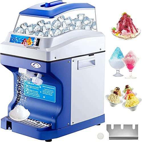 Tritaghiaccio commerciale per tritaghiaccio, frullatore per frullati da 441 libbre/ora con tramoggia da 11 libbre, creatore di coni di neve elettrico da tavolo da 300 W, velocità di rotazione di
