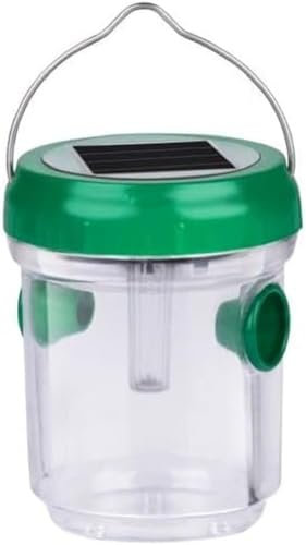 Grundig Piège à guêpes avec Lampe Solaire - Diamètre 7 x 9 cm - 6 à 8 Heures Actif à l'énergie Solaire - avec Crochet de Suspension, Vert