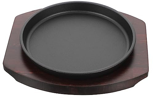 BESTonZON Plato Redondo Sartén Antiadherente Hierro Para Cocinar Parrilla Exterior Duradero Utensilio Cocina
