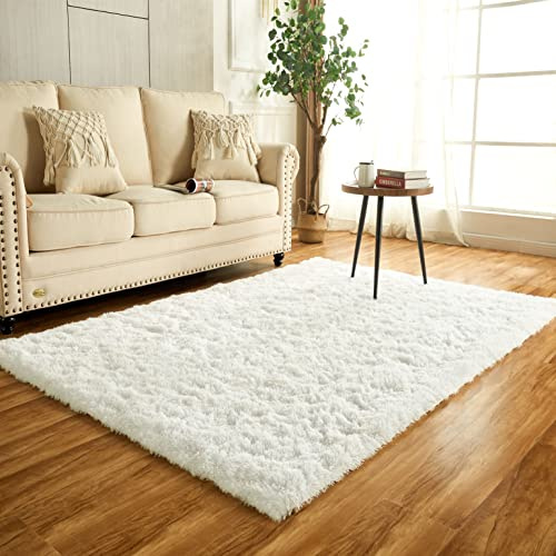 Achiiso Weich Creme Kinderteppich 90x160cm rutschfest Teppich | Flauschig, Hochflor 4-5 cm, Hochwertiger Schaumstoff, für Wohnzimmer, Schlafzimmer, Kinderzimmer, Babyzimmer