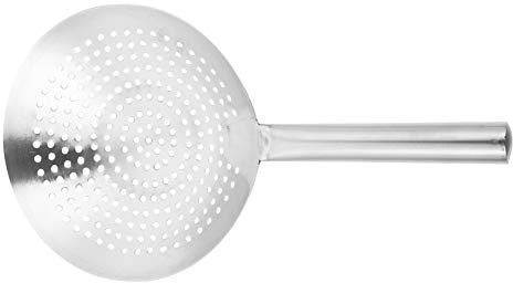 OQHAIR Plato Redondo para Servir Filtro de Acero Inoxidable Cuchara Espumadera de Aceite Dumpling Cucharón Colador Alambre Pasta Fideos Colador Cuchara Alimentos fritos Colador de Aceite
