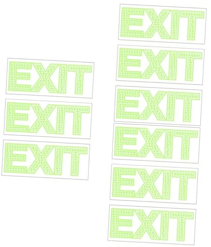 Uonlytech 9stücke Teiliges Fluoreszierendes Exit-warnschild Bodenleitaufkleber Für Notausgänge Einfach Anzubringen Für Schulen Büros Lagerhäuser Und Öffentliche Einrichtungen