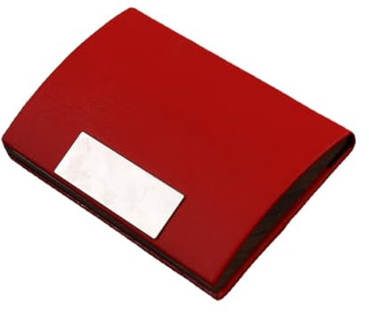 Xiaojikuaipao Eleganter magnetischer Visitenkartenhalter aus PU-Kunststoff, geometrisches Polyurethan-Metall, Visitenkartenetui, Rot/Ausflug, einfarbig (Getaway Solids)