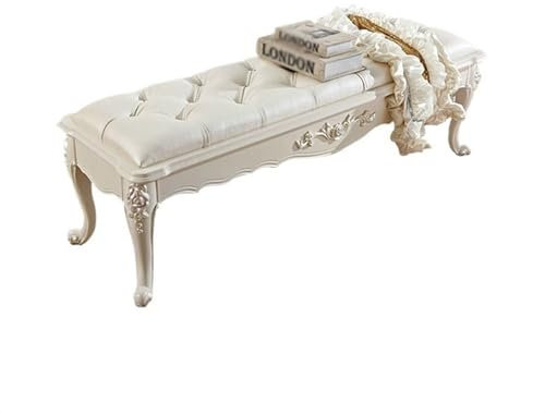 GLigeT Bettbank Europäischer Schlafzimmer-Nachthocker aus Holz, einfacher, Heller, luxuriöser Schuhwechselhocker, Wohnzimmer, dekorative Sofabank Schlafzimmerbank