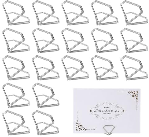 Soportes para Tarjetas de Lugar, Fotos y Notas, 20 Mini Soportes de Diamante para Mesas, Bodas, Restaurantes, Fiestas de Cumpleaños, sourcing map (0.9 x 1.1 pulgadas)