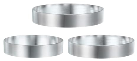 sourcing map Round Cake Ring 3.54/3.94/4.33 Inch Seamless Stainless Steel Pastry Mousse Dessert Ring Mirror Coating for Baking Cooking English Muffins Crumpet Making Tool