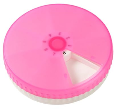 itrimaka Pillendose für die Woche, tragbar, rund, drehbares Design, 7 Fächer, kleine Tasche, feuchtigkeitsbeständig, Pillenhalter, Medikamentenflasche für bessere Organisation