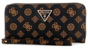 GUESS Laurel SLG Large Zip Around Wallet L Mocha Logo