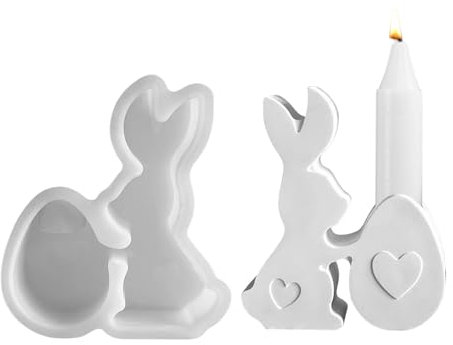 Skeadex Silikonformen Gießformen Ostern, Ostern Hase Silikonform Kerzenhalter Silikonform Hase Gießform Kerzenhalter Giessform Silikon Hase Kaninchen Silikonformen für DIY Handwork (01)