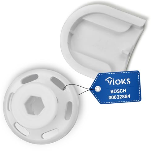 VIOKS Deckelkupplung Weiß Ersatz für Bosch Kupplung 00032884 - Kupplungsstück für Durchlaufschnitzler Bosch Küchenmaschine MUM 4 und MUM 5 Bosch - Bosch MUM4 Ersatzteile & MUM5 Zubehör