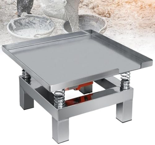 YMAOMAO Máquina vibratoria de Placa Plana para hormigón, Mesa vibratoria pequeña para hormigón, Mesa vibratoria para hormigón, Cemento y Arena, Mesa vibratoria eléctrica de Acero Inoxidable,35 * 35cm