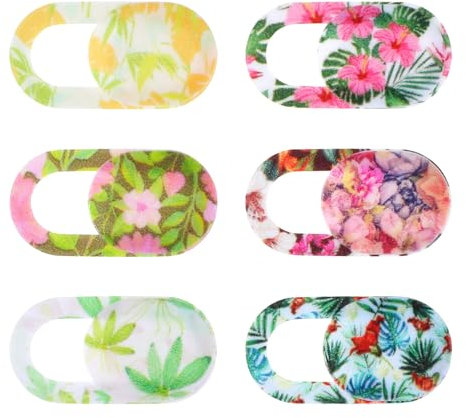 JIEYAO 6 Stück Webcam Abdeckung, Blumenmuster Webcam Cover Slider 0.03in Ultradünne Laptop Kamera Cover Web Kamera Abdeckung für Computer Laptop Smartphone PC Handyzubehör Schutz Ihrer Privatsphäre