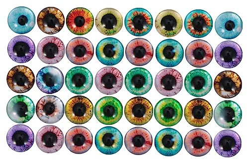 Sewroro 50pcs Glass Patches Eye Shape Diy Jewelry Making Glass Cabochon Patches Decorative Material