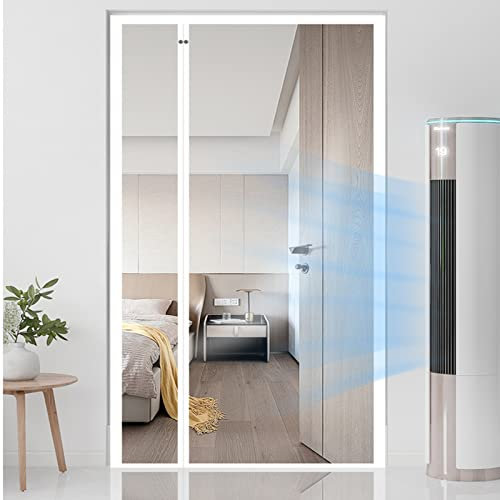 Transparente, isolierte magnetische Fliegengittertür, wetterfester Thermovorhang mit selbstdichtendem Design für Terrasse und Balkon, einfach zu installieren, Vollrahmen-Klettverschluss