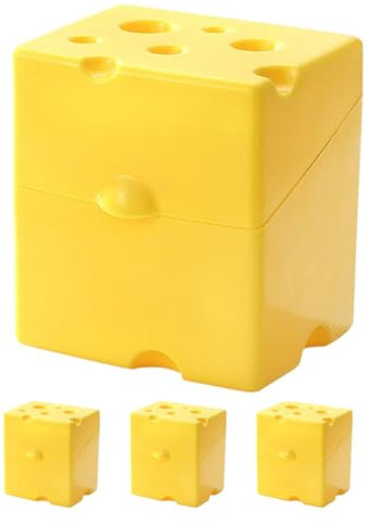 Ciieeo 4 Recipientes Para Guardar Queso En Lonchas Para El Frigorífico Con Tapa Abatible Para Guardar Mantequilla Queso Amarillo