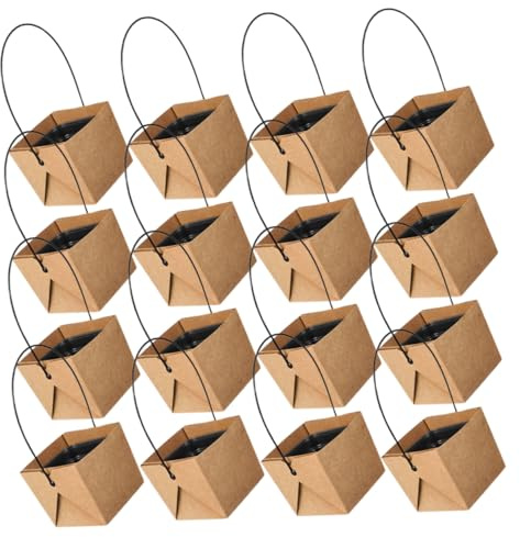 TOYANDONA 16juegos Mini Macetas para Suculentas De Macetas Cuadradas De Papier Kraft Impermeables Pequeñas para Interior Escritorio y Ventana