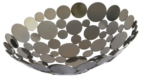 TOYANDONA Corbeille à Fruits Fer Forgé Creuse Plateau Décoratif Noir Mat pour Légumes et Bonbons Rangement Élégant pour Cuisine et Salon