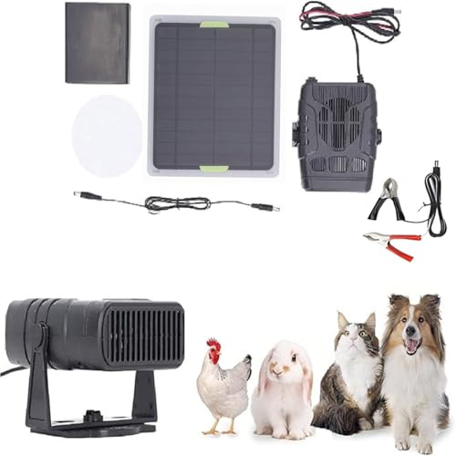 Solar Heater for Greenhouse, Chicken Coop Heater Solar Powered for Winter, Portable Solar Panel Heaters with Overheating Protection, for Shed Chicken Kitten Puppy Pet House Use (20W)