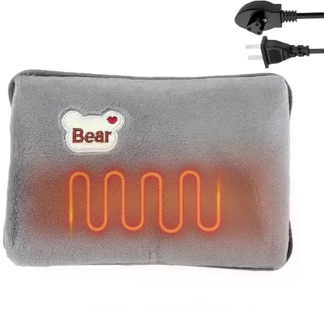 Uoqpty Bolsa De Agua Caliente,Calentador de Manos Eléctrico Recargable - Bolsa de Agua Caliente con Funda,Para Músculos Cuello Hombros Piernas Cintura Vientre Cuerpo