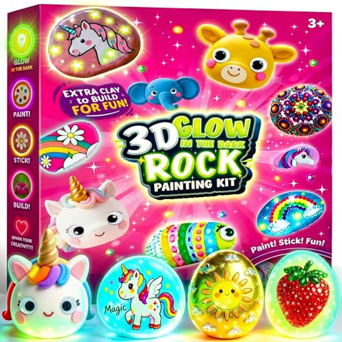 Unicornios Para Niñas, Juego Piedras para Pintar Manualidades Niñas 5 6 7 8 9 10 Años Juguetes Niña 4 5 6 Años Manualidades Pinturas para Niños Cumpleaños Pascua Unicornio Regalo Niña 3 4 5 Años