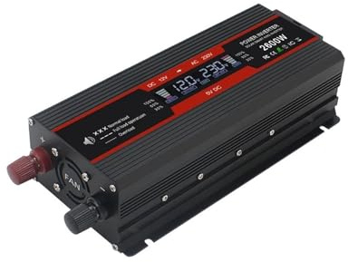 Inverter Convertitore Inverter Potenza 1500W/2000W/2600W Con Display LCD Da CC 12V A CA 220V Solare 2 USB Trasformatore Converte Presa UE In Onda Sinusoidale Modificata(12V 220V 2600W)