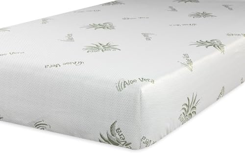 Coprimaterasso Singolo Aloe Vera Anallergico Antiacaro, Traspirante ed Elasticizzato con Angoli, Made in Italy, dimensione 170/180 cm x 190x200 cm + 25 cm