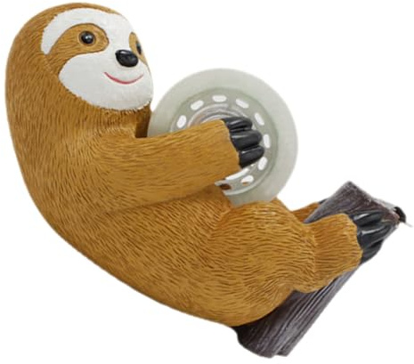 BESTonZON Klebebandabroller mit Cartoon Faultier Design Nachfüllbarer Harz Schreibtischabroller für Büro und Zuhause Praktischer Klebebandschneider für Schreibtisch Zubehör