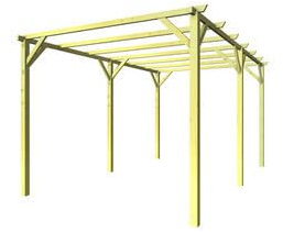 PERGOLA IN LEGNO IMPREGNATO 300X300XH247 CM