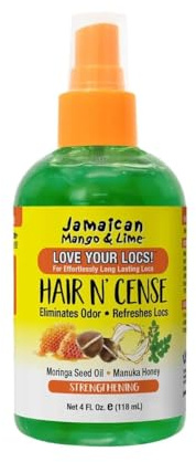Jamaican Mango & Lime Love Your Locs Hair N'Cense Spray – Lightweight Odor-Eliminating & Scalp Refresh Spray for Locs, Braids, Twists & Natural Hair 4 oz