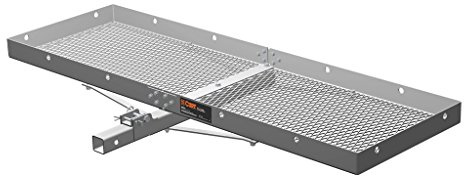CURT 18100 Tray-Style Trailer Hitch Cargo Carrier, 500 lbs. Capacity, 60-Inch x 19-Inch, Fits 2-Inch Receiver