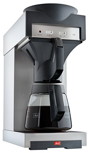 Melitta 20348 Filterkaffeemaschine mit Glaskanne, 1,8 l, Warmhalteplatte, 17M, Edelstahl/Schwarz ,