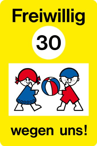Spielplatzschild - Freiwillig 30 - wegen Uns! - Aluminium - 50 x 75 cm