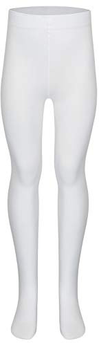 tanzmuster Kinder Ballett Strumpfhose Dana mit Ballenloch, ohne sichtbaren Zwickel in weiß - 116-128