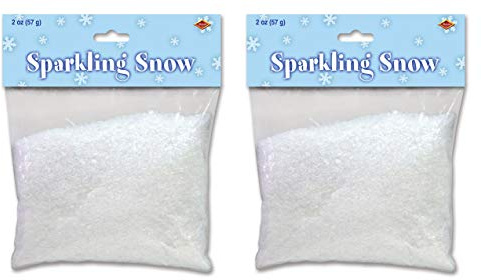 Beistle Sparkling Fake Artificial Plastic Snow 4 Ounces for Decoration and Crafts Christmas Décor Winter Party Supplies, White