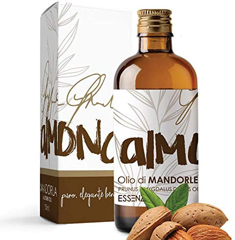 ESSENZE Olio Di Mandorle Dolci 100ml Puro al 100% Naturale Almond Oil Corpo Vettore per Aromaterapia, Massaggio, Rassodante, Elasticizzante, Attenua le Smagliature in Gravidanza