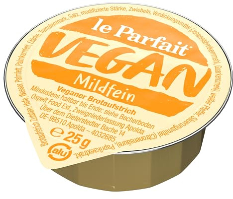 Le Parfait Mildfein, Veganer Brotaufstrich Herzhaft Cremig und Pflanzlich, o.k.A., 1 Karton (120 x 25g)