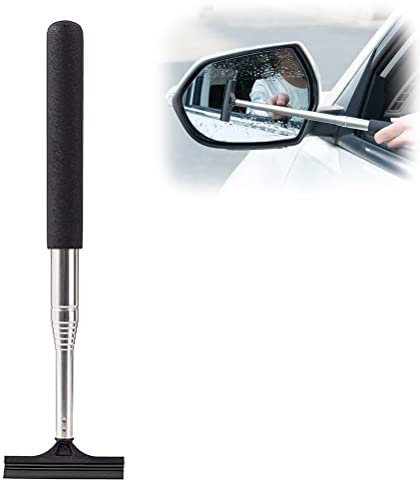 BSTCAR Spiegelabzieher Auto Rückspiegel, Tragbar Einziehbar Abzieher Dusche Fensterabzieher Klein 98CM Lang