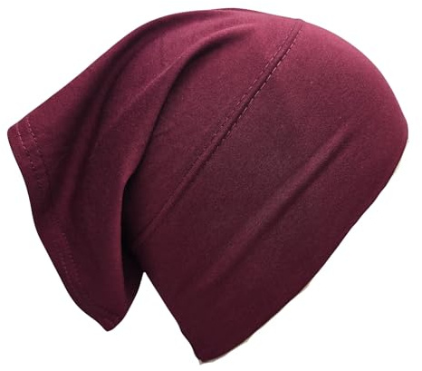 Hätta 100% bomullsrör hijab bandana under hijab huvud sovmössa under scarf ben huvudscarf turban stretchig mössa cancer hårskydd skydd patienter vård hatt svettabsorberande ramadan Eid, Vinröd, one