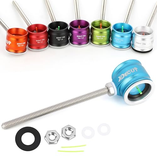 Bogenschießen Visier Recurvebogen Bogenvisier Single Pin Sight Fiber Optical Zielvisier Bogenvisier Jagdvisier für Recurve Bogen Jagdzubehör Rechte oder Linke Hand (0.75, blau)